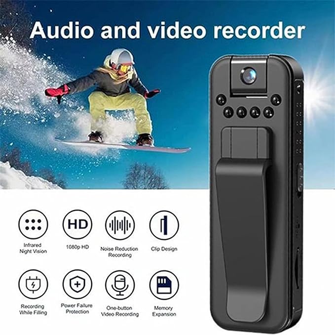 180° Rotatable Lens, 3 Hours Recording, HD 1080P Body Worn Camera