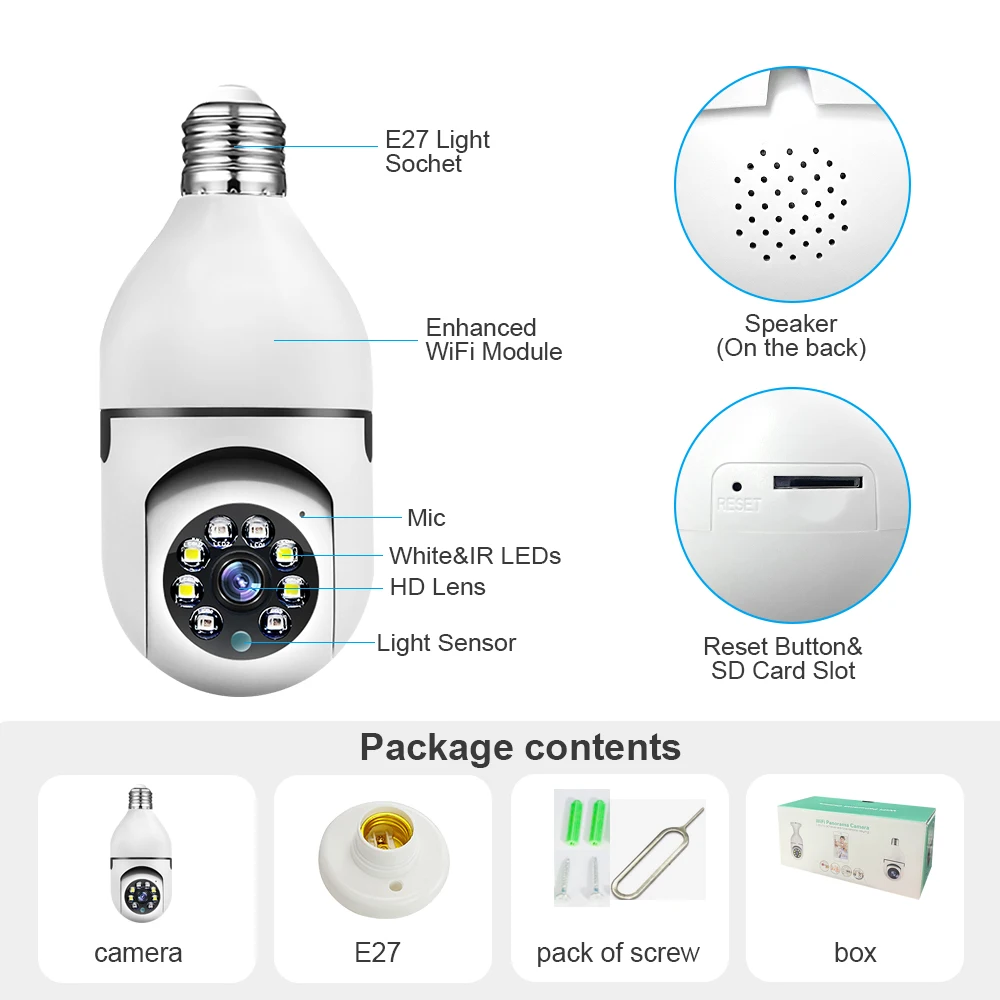 300w Light Bulb Security Camera